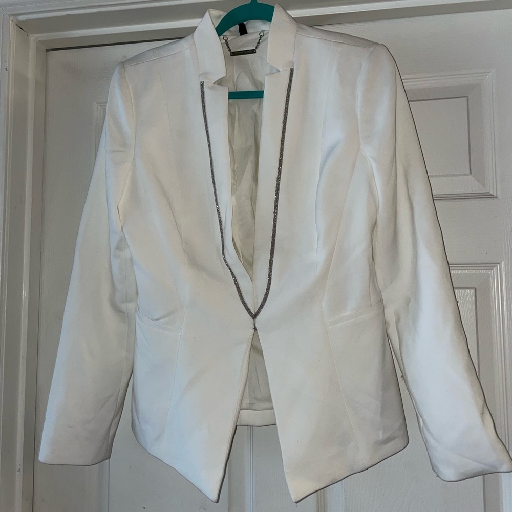 White Blazer with Silver Details